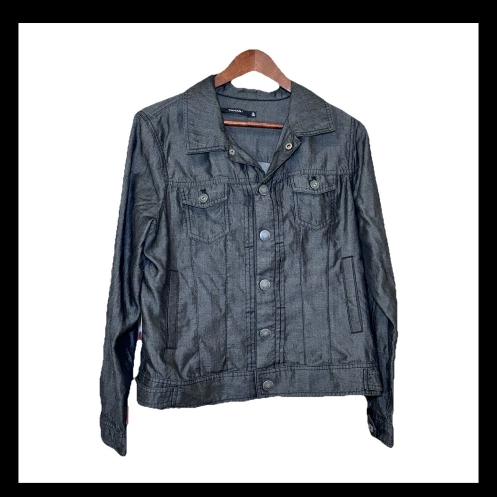 TAHARI Women's Short Jacket Lyocell Tencel Size Medium Casual Edgy Career